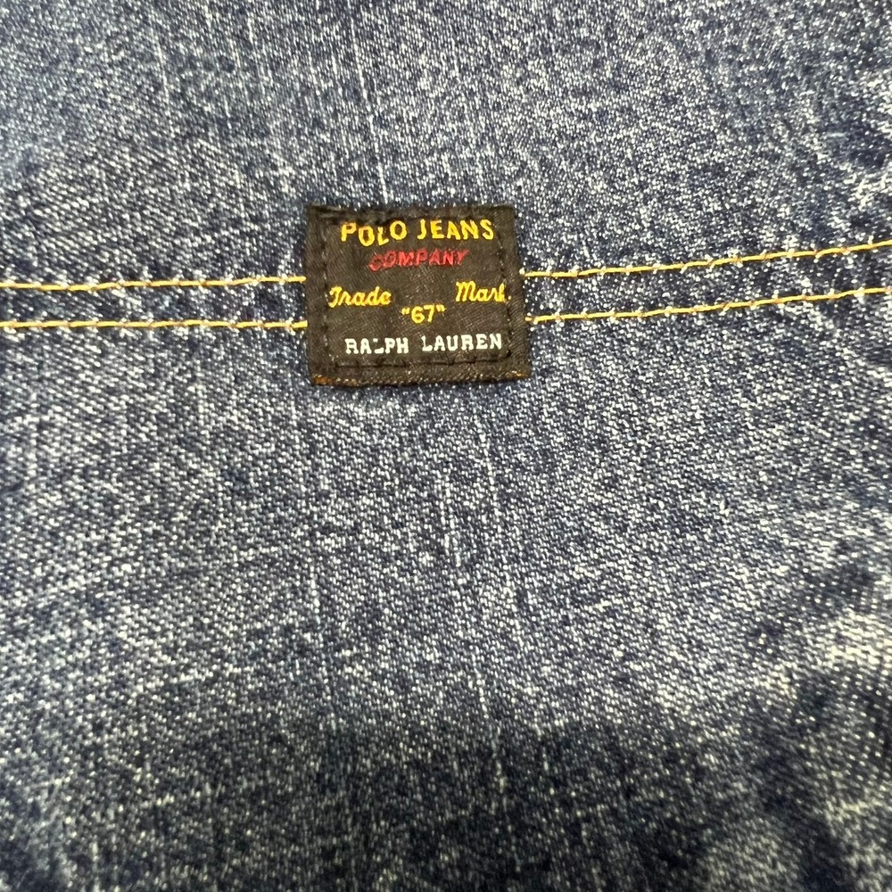 Vintage Y2K Polo Jeans Co Ralph Lauren Mens Carpenter 38x34 Blue Distressed - Picture 6 of 13